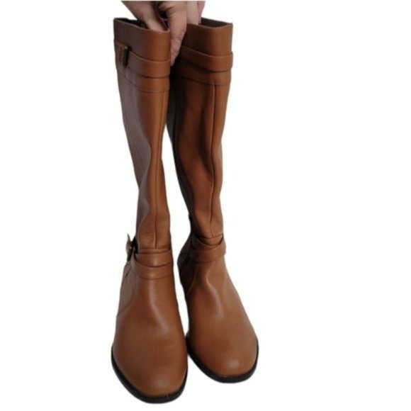 Comfortview The Janis Brown Leather Wide Calf Boots NEW - Picture 5 of 10